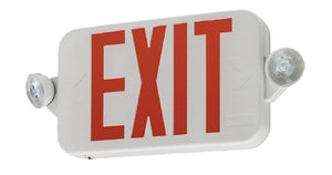 Lithonia ECRG RD M6 Exit and Emergency Light Combo Unit, Red and Green Letter, Round Lamp Heads