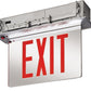 Lithonia EDGR W 1 R EL Recessed LED Edge-Lit Exit, White Housing, Single Face, Red on Clear Letter, Nickel-Cadmiun Battery