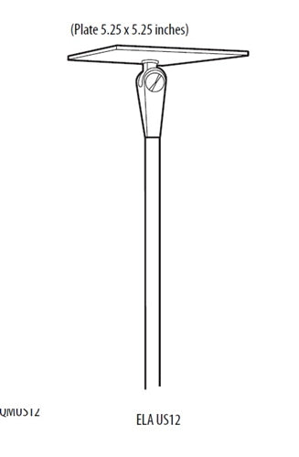 Lithonia ELA W US12 Universal Brushed Aluminum Stem Kit with White Aluminum Canopy