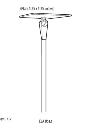 Lithonia ELA W US12 Universal Brushed Aluminum Stem Kit with White Aluminum Canopy