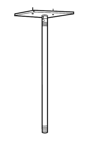 Lithonia ELA LQMUS12 Brushed Aluminum Stem Kit with White Canopy