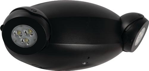 Lithonia ELM6L B UVOLT LTP SDRT 10.6W LED Emergency Light 1100 Lumens, Black Thermoplastic, 2 Adjustable Lamp Heads, 120-347 VAC, Self Diagnostics, Remote Test