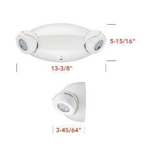 Lithonia ELM6L B UVOLT LTP SDRT 10.6W LED Emergency Light 1100 Lumens, Black Thermoplastic, 2 Adjustable Lamp Heads, 120-347 VAC, Self Diagnostics, Remote Test