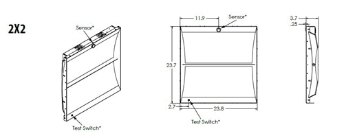 Lithonia ENVX 2X2 HRG 4000LM 80CRI 35K MIN1 ZT MVOLT 2'x2' Ambient ELD Troffer, Hourglass Style, 4800 Lumens, 80 CRI, 3500K, Dim to 1%, 0-10V, 120-277V