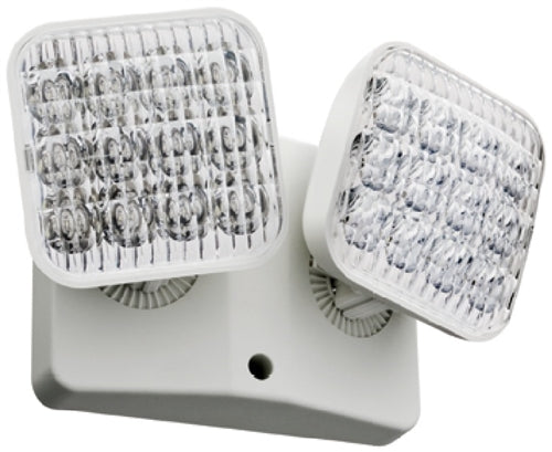 Lithonia ERE W T SQ WP LED Emergency Remote Lamp, Ivory White Housing, Twin Lamphead, Square Lamp Head, Weather Proof