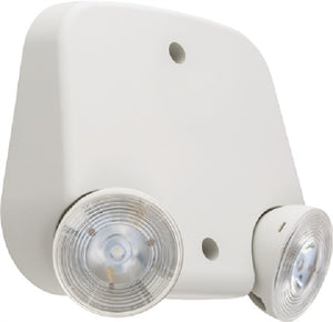 Lithonia ERE W T RD LED Emergency Remote Lamp, Ivory White Housing, Twin Lampheads, Round Lamp Head