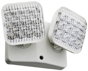 Lithonia ERE W T SQ LED Emergency Remote Lamp, Ivory White Housing, Twin Lampheads, Square Lamp Head