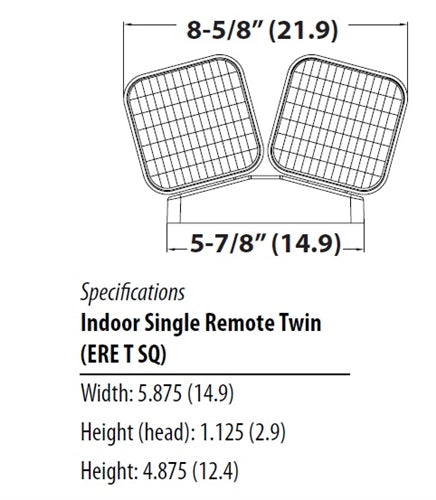 Lithonia ERE W T SQ LED Emergency Remote Lamp, Ivory White Housing, Twin Lampheads, Square Lamp Head