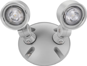 Lithonia ERE GY T WP RD LED Emergency Remote Lamp, Gray Housing Color, Twin Lampheads, Weather Proof, Round Lamp Head