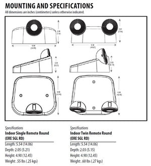 Lithonia ERE W SGL RD LED Emergency Remote Lamp, Ivory White Housing, Single Lamphead, Round Lamp Head