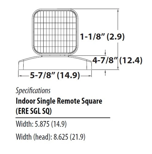 Lithonia ERE W SGL SQ LED Emergency Remote Lamp, Ivory White Housing, Single Lamphead, Square Lamp Head