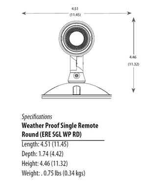 Lithonia ERE GY SGL WP RD LED Emergency Remote Lamp, Gray Housing Color, Single Lamphead, Weather Proof, Round Lamp Head