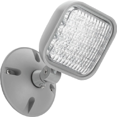 Lithonia ERE GY SGL WP SQ LED Emergency Remote Lamp, Gray Housing Color, Single Lamphead, Weather Proof, Square Lamp Head