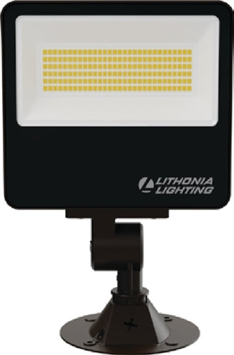 Lithonia ESXF2 ALO SWW2 KY DDB LED Floodlight, Adjustable 3500 Lumens, 5500 Lumens, 7500 Lumens Output, Switchable 3000K, 4000K, 5000K Color Temperature, Dusk-to-Dawn Operation PE, 120-277V, 80 CRI, Knuckle and Yoke Mounting Plate