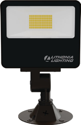 Lithonia ESXF1 P0 SWW2 THK DDB LED Floodlight, Adjustable 2500 Lumens Output, Switchable 3000K, 4000K, 5000K Color Temperature, Dusk-to-Dawn Operation PE, 120-277V, 80 CRI, Knuckle Only, Mounting Plate