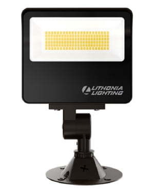 Lithonia ESXF1 ALO SWW2 KY DDB M2 LED Floodlight, Adjustable 1500 Lumens, 3000 Lumens, 5000 Lumens Output, Switchable 3000K, 4000K, 5000K Color Temperature, Dusk-to-Dawn Operation PE, 120-277V, 80 CRI, Knuckle & Yoke  Mounting