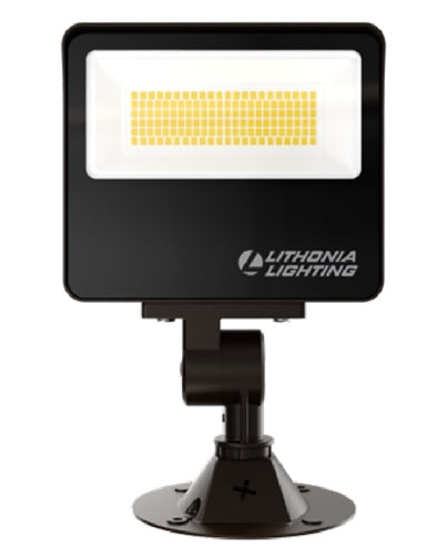 Lithonia ESXF1 ALO SWW2 KY DDB M2 LED Floodlight, Adjustable 1500 Lumens, 3000 Lumens, 5000 Lumens Output, Switchable 3000K, 4000K, 5000K Color Temperature, Dusk-to-Dawn Operation PE, 120-277V, 80 CRI, Knuckle & Yoke  Mounting