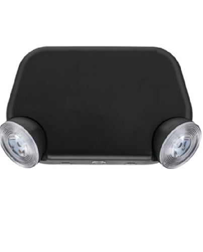 Lithonia EU2L B M12 Low Profile LED Emergency Light, Black Thermoplastic, 2 Lamp Heads, Battery Back Up, Black