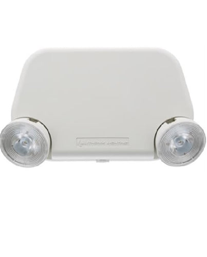 Lithonia EU2L M12 Low Profile LED Emergency Light, Black Thermoplastic, 2 Lamp Heads, Battery Back Up, White