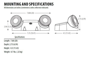 Lithonia EU2L M12 Low Profile LED Emergency Light, Black Thermoplastic, 2 Lamp Heads, Battery Back Up, White