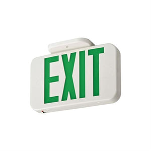 Lithonia EXG LED W EL SD M6 Emergency Exit LED Sign, White Thermoplastic Housing, Nicad Battery Back-Up, Self-Diagnostics