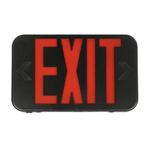 Lithonia EXR LED B EL SD M6 Emergency Exit LED Sign, Red Letters, Black Thermoplastic Housing, Nicad Battery Back-Up, Self-Diagnostics