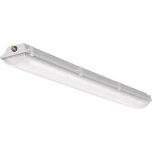 Lithonia FEM L48 6000LM LPAFL MD MVOLT GZ10 40K 80CRI 80W 48" LED Low-Profile Enclosed and Gasketed Industrial Light, 6000 Lumens, Acrylic, low profile frosted lens, Medium Distribution, 120-277V, 0-10V Dimming, 4000K, 80CRI