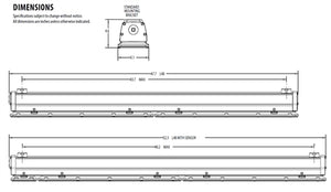 Lithonia FEX L48 4000LM FPFL MD MVOLT GZ10 40K 80CRI DNAXD CR  48" Heavy Industrial, Enclosed and Gasketed Industrial LED Strip, 4000 Lumens, Flat Poly Frost, Medium Dist, 120-277V, 0-10V Dim, 4000K, 80 CRI, Natural Aluminum