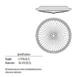 Lithonia FMDCGL 16 20830 BN M4 23 Watts 1400 Lumens LED Indoor Ceiling 17 inches Round Flush Mount Brushed Nickel 4000K