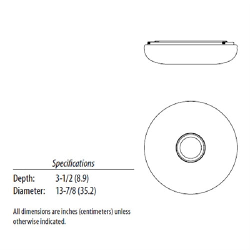 Lithonia FMKMRL 14 20840 KR M4 23 Watts 1680 Lumens LED Indoor Ceiling 14 inches Round Flush Mount Chrome Finish 4000K