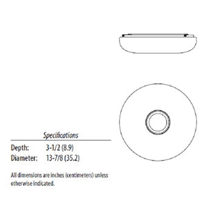 Lithonia FMKMRL 14 20840 KR M4 23 Watts 1680 Lumens LED Indoor Ceiling 14 inches Round Flush Mount Chrome Finish 4000K