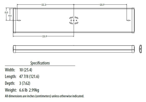 Lithonia FML4W 48 5000LM 840 TD  4' Low Profile Wide Housing LED Wrap, 5000 Lumens, 80 CRI, 4000K Color Temperature, Triac Dimming, 120V
