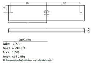Lithonia FML4W 48 ALO6 SEF 840 MVOLT  4' Low Profile Wide Housing LED Wrap, 4000 5000, 6000 Lumens, 80 CRI, 4000K Color Temperature, 0-10V Dimming, 120-277V