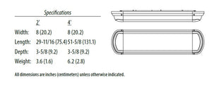 Lithonia FMLLBHL 48IN 30K 80CRI BZ 94W 48" Linear LED Flush Mount, 3000K Color Temperature, 80 CRI, Bronze