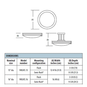 Lithonia FMSATL 16 20830 BZA M4 23 Watts 1600 Lumens LED Indoor Ceiling 16 inches Round Flush Mount Antique Bronze 3000K