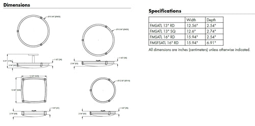 Lithonia FMSATL 13IN RD SWW5 90CRI 120 BN 13" LED Round Decorative Flush Mount, Selectable CCT 2700K/3000K/3500K/4000K/5000K,90 CRI, 120V, Brushed Nickel
