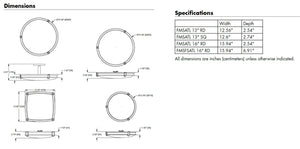 Lithonia FMSATL 16IN RD SWW5 90CRI 120 MB 16" LED Round Decorative Flush Mount, Selectable CCT 2700K/3000K/3500K/4000K/5000K,90 CRI, 120V, Matte Black