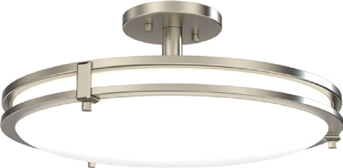 Lithonia FMSFSATL 16IN RD SWW5 90CRI 120 BN 16" LED Round Decorative Semi-Flush Mount, Selectable CCT 2700K/3000K/3500K/4000K/5000K,90 CRI, 120V, Brushed Nickel