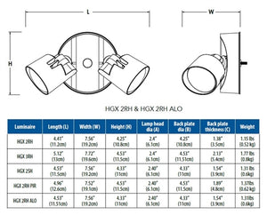 Lithonia HGX LED 2RH ALO SWW2 120 PE WH Outdoor LED Security Flood Light, 2 Round Heads, Adjustable Lumen Output, 3000K/4000K/5000K Color Temperature, 120V, with Dusk to dawn Photocell, White
