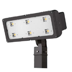 Lithonia HLF1 LED P2 50K WFL 277 YKC62 PER DWHXD 246W High Lumen LED Floodlight, 5000K Color Temperature, Wide Flood Distribution, 277V, Yoke with 16-3 SO Cord Mounting, NEMA Twist-Lock Receptacle, White Finish