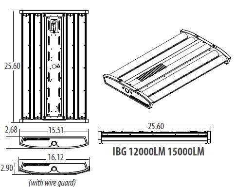 Lithonia IBG 15L HVOLT 5K 97 Watts LED High Bay 15000 Lumens 200W MH Equal 5000K