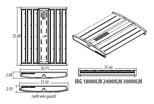 Lithonia IBG 18L HVOLT 5K 115 Watts LED High Bay 18000 Lumens 250W MH Equal 5000K