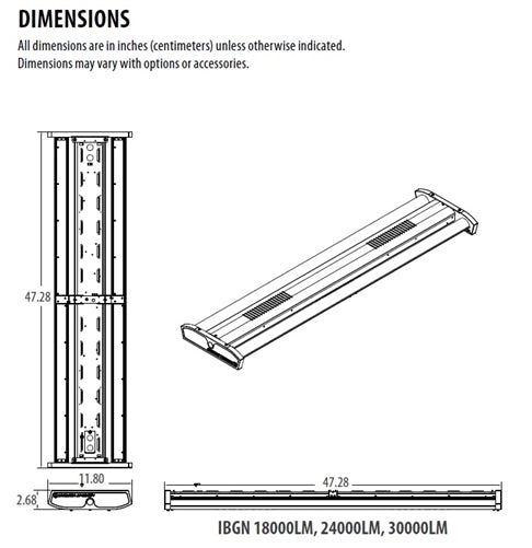 Lithonia IBGN 30000LM SEF L/LENS GND 480 GZ10 50K 70CRI OCS LSXR6 ADC DWH Narrow Body LED High Bay 30000 Lumens, 480 Volts, 5000K in White