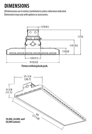 Lithonia IBHST 30000LM L/LENS MD MVOLT OZ10 50K 70CRI BSL20HV WH 272W Solid Top LED High Bay Light, 30000 Lumens, Less Lens, Medium Distribution, 120-277V, Osram, 0-10V Dimming, 5000K, 70 CRI, Battery Pack, Gloss White Finish