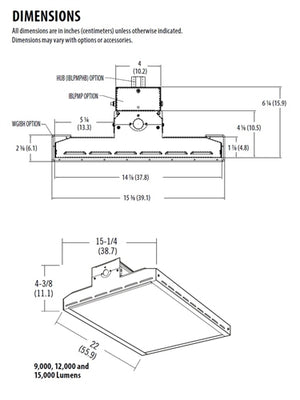Lithonia IBHST 9000LM SD080 ND 277 OZ10 35K 70CRI BSL20HV WH 78W Solid Top LED High Bay Light, 9000 Lumens, Semi-Diffuse Acrylic, Narrow Distribution, 277V, Osram, 0-10V Dimming, 3500K, 70 CRI, Battery Pack, Gloss White Finish