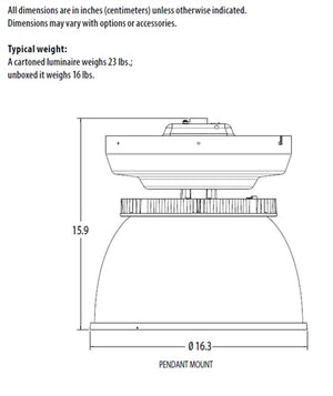 Lithonia JCBL 30000LM DALR ALFGL MVOLT GZ10 40K 80CRI PM Highbay LED 30,000 Lumens, Diffuse Aluminum Reflector, Flat Prismatic, 120-277V, 0-10V Dimming, 4000K, 80 CRI, Pendant Mount