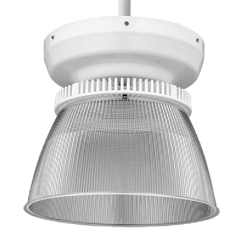 Lithonia JCBL 18000LM ACCR MVOLT GZ10 40K 80CRI PM DWHGXD Round LED High Bay, 18000 Lumens, Clear Acrylic Reflector, Open Bottom Lens, 0-10V Dim, 4000K, 80 CRI, Pendant Mount, Textured white