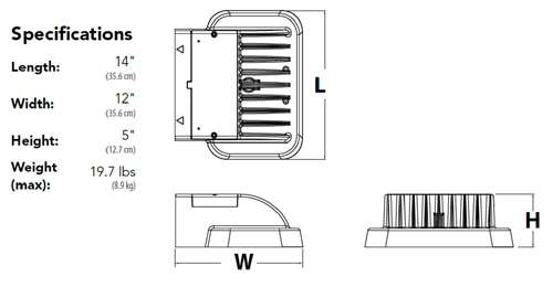 Lithonia KAXW LED P2 50K R4 277 PER DDBXD 49W Outdoor LED Wallpack, P2 Performance Package, 5000K Color Temperature, Type 4 Distribution, 277V, Dark Bronze Finish