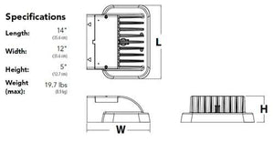 Lithonia KAXW LED P2 50K R4 277 PER DDBXD 49W Outdoor LED Wallpack, P2 Performance Package, 5000K Color Temperature, Type 4 Distribution, 277V, Dark Bronze Finish