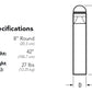 Lithonia KBA8 LED 12C 350 50K ASY MVOLT DDBXD L/AB 8" Round Architectural LED Bollard, 12 LEDs, 350mA, 5000K Color Temperature, Asymmetric Distribution, 120-277V, Dark Bronze Finish, without Anchor Bolt